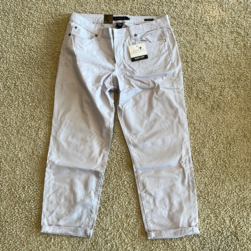 Calvin Klein Power Stretch Skinny Crop Pant Mountain Air Size 14